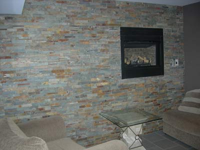 Home Brick wall fireplace